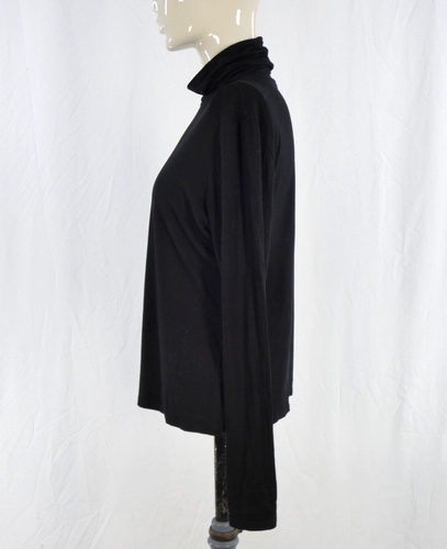 HM Polo Roll Neck Top Blouse Black Long Sleeve Casual Essential Minimalist L - Picture 6 of 8