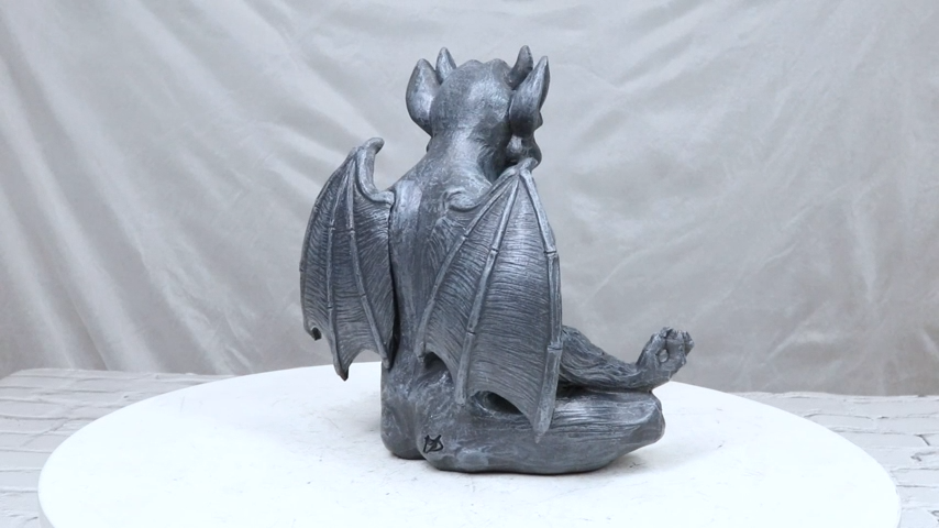 Medieval Gothic Horned Demonic Gargoyle With Wings in Yoga