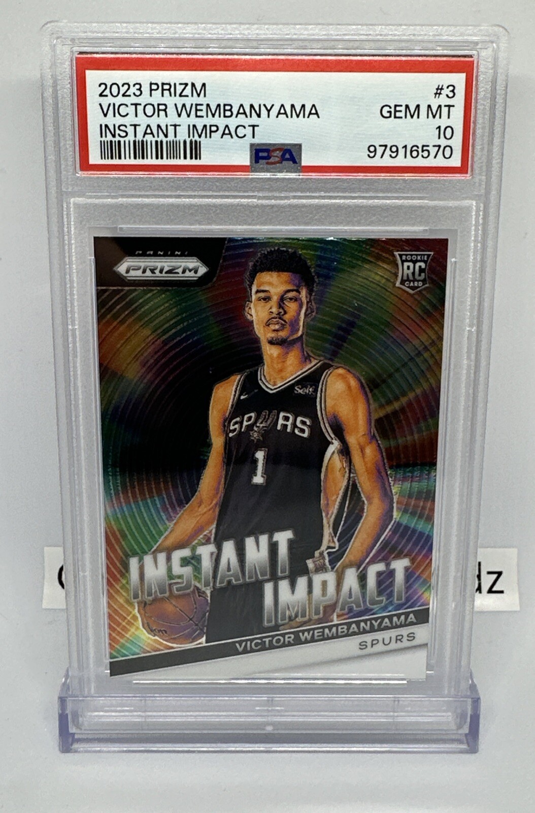 2023-24 Panini Prizm - Instant Impact #3 Victor Wembanyama (RC) PSA 10 Spurs