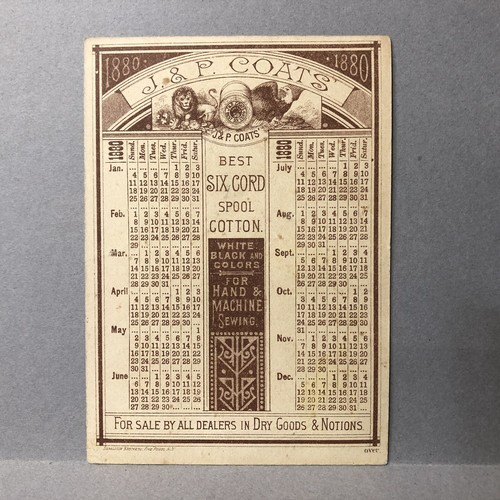 1880 Mann Frau Angelrute Rolle Picknick Creek J P Mäntel Kalender - Bild 2 von 2