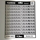 Sticker start numbers 1 to 12 white film Mini-Z label 1:24 Kyosho TQG-01