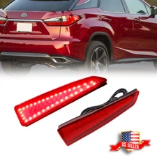 Rear Bumper Reflector Red LED Tail Brake Lights For 2016-2020 Lexus RX350 RX450h