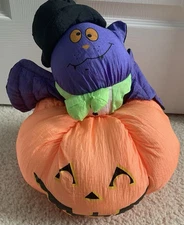 Vintage Stuffins Bat Pumpkin Halloween Plush 1993 