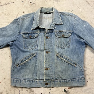60s Wrangler vintage デニム USA Vintage 60s Wrangler Selvedge Denim Jean Trucker Jacket Mens 44