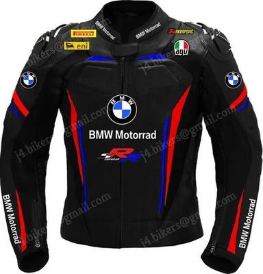 Neue BMW Motorrad SRR Rennradfahrer Lederjacke, MotoGP Racing Biker Lederjacke. - Bild 1 von 4