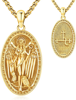 Lilith Necklace Sterling Silver Gold Plated Greek Goddess Hecate Wiccan Jewelry