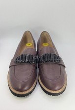 Franco Sarto Carver Burgundy loafers with Black Rhinestones Sz 9