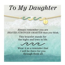 Daughter Gifts, Stocking Stuffers Women Initial Bracelets for Women Teen Gifts T