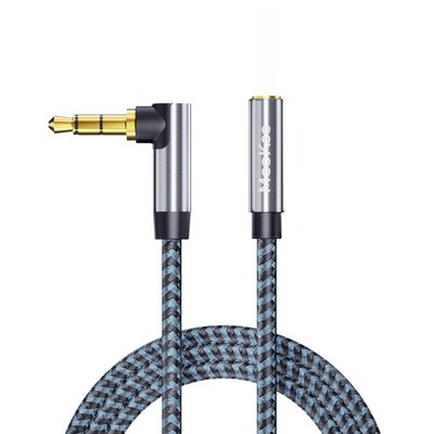 Meokse 3.5mm Male to Female Audio Cable 20FT/6M, Black blue weaving 
