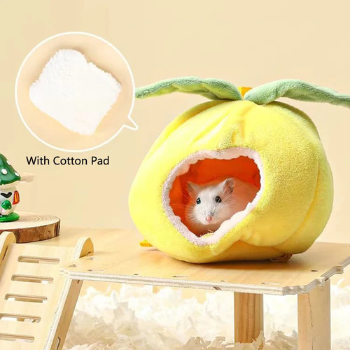 Hamster chaud hiver nid coton hamac lit petit animal cachette cage jouet - Photo 7/8