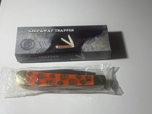 Vintage CHIPAWAY Trapper 4 1/4" Long ORANGE BONE CW-108osb ((NEW)) in BOX #420