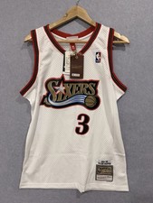 Medium Philadelphia 76ers Allen Iverson #3 White basketball Jersey
