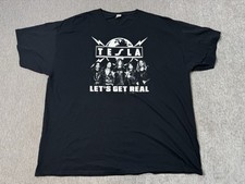 TESLA Band Shirt Adult 3XL Black Let's Get Real 2021 Tour Concert Cities Music