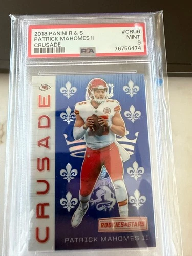 2018 Panini R&S PATRICK MAHOMES II Crusade Blue Prizm PSA 9  Chiefs #CRU-6