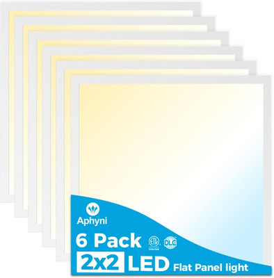 6Pack 2X2 LED Flat Panel Light, 40W, Dimmable, Selectable Color Temp