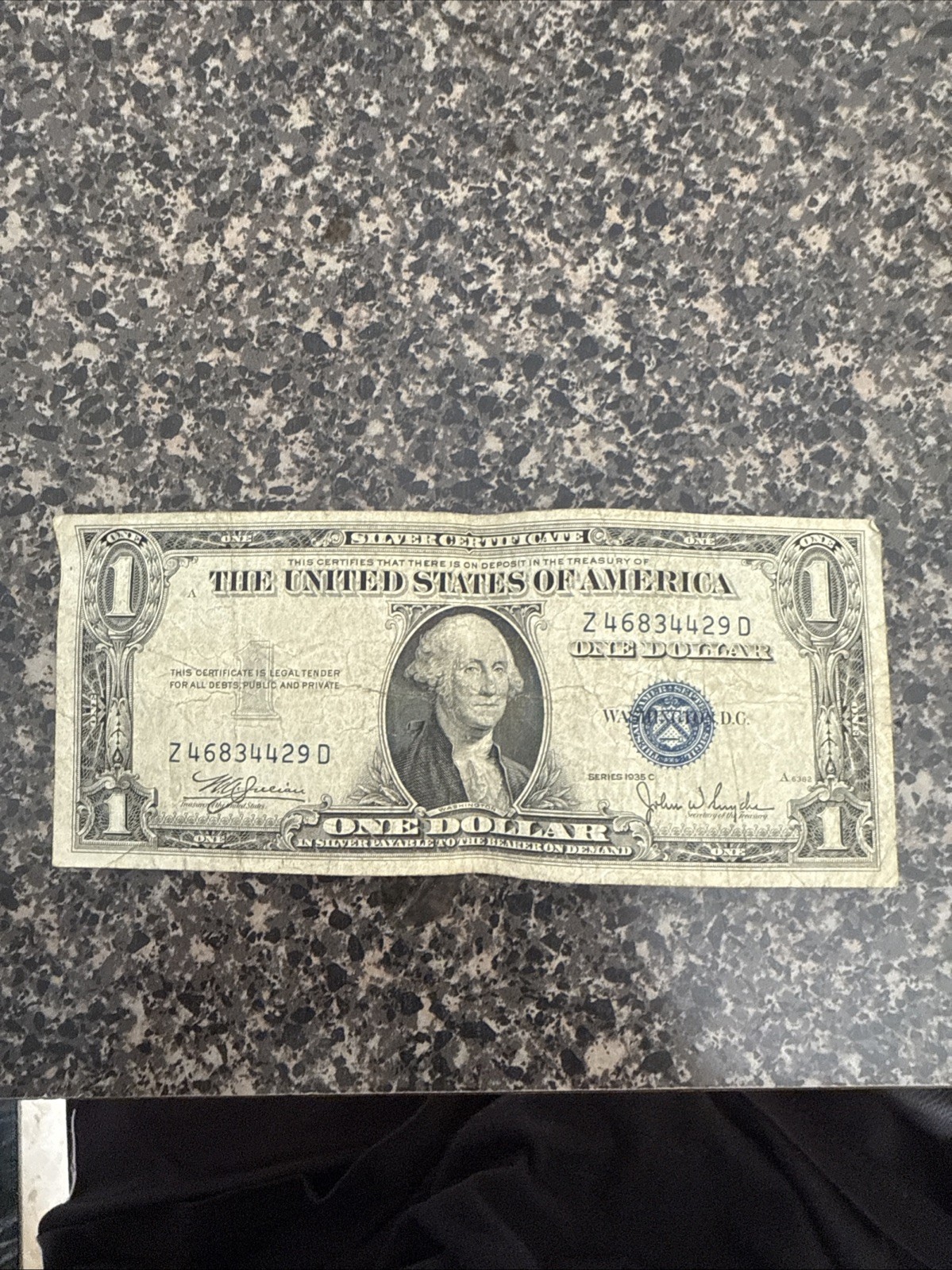 Series 1935 C Dollar bill blue seal
