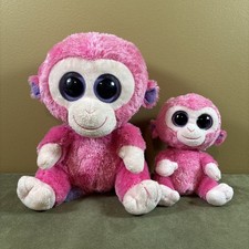 TY Beanie Boos 2010 Razberry Pink Purple Monkey 6" 9" Plush Purple Tush Tag