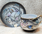Set of 3 Vintage Dragonware Demitasse Teacup and Saucers.  Two with Lithopane. — photo 7
