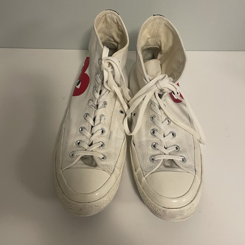 Zapatos Converse Chuck Taylor High x Comme Des Garcons PLAY Blancos Hombres Talla 10M - Imagen 2 de 10