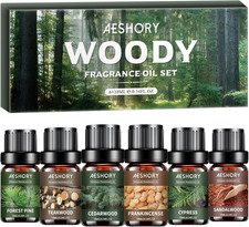 Woody Essential Oils Set - 6x10ML Scents 0.34 Fl Oz Pack of 6 