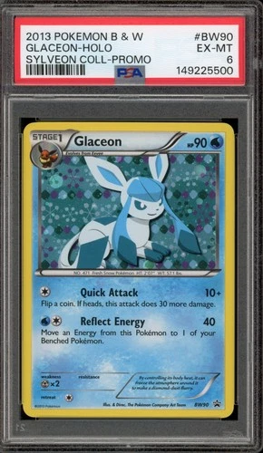 Pokemon Glaceon Sylveon Coll. Black Star Holo Promo BW90 PSA 6