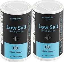 Low Sodium Sea Salt 13 OZ.  2-Pack  Saltshaker 100 Natural Fine Grain Dead...
