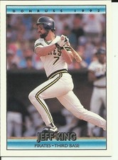 1992 DONRUSS Baseball Card #468 Jeff King PIRATES
