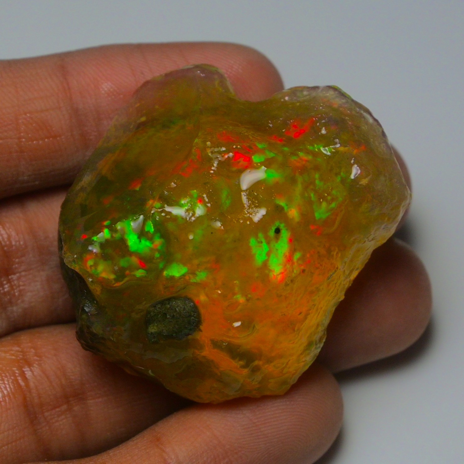 HUGE 122.45 Cts Natural Ethiopian Opal Rough - Multi Fire Welo Opal Raw Crystal