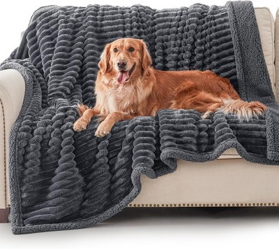 AIPERRO Waterproof Dog Blanket for Large Dogs, Washable Soft Puppy Cat Blanket F