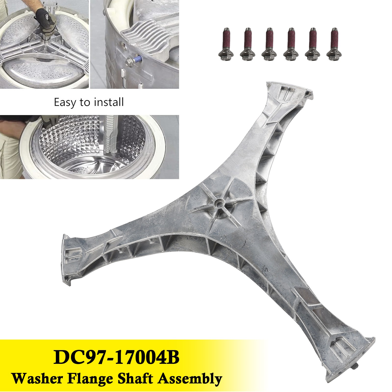 NEW Assembly Flange Shaft for Samsung Washer Spider Arm DC97-17004B 6 Screws