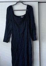 NWT Reformation Peyton Navy Long-sleeve Sheath Dress Navy 10