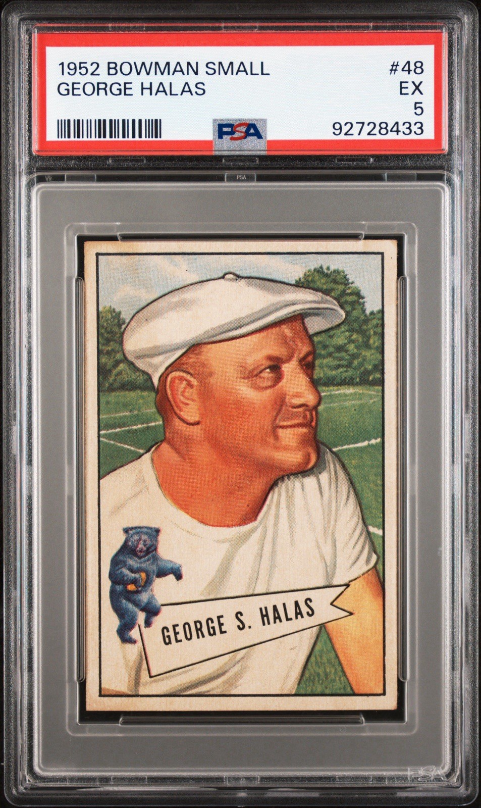 1952 Bowman Small #48 George Halas Rookie RC PSA 5 EX Chicago Bears HOF