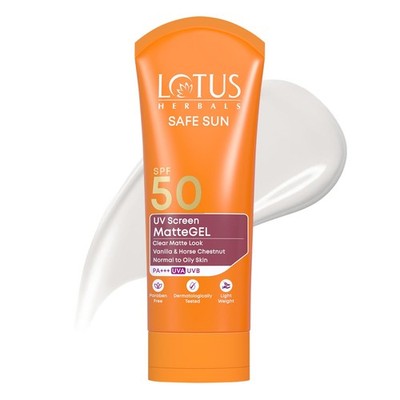 Lotus Herbals Safe Sun UV Sunscreen Matte Gel SPF-50 PA+++ 50g,