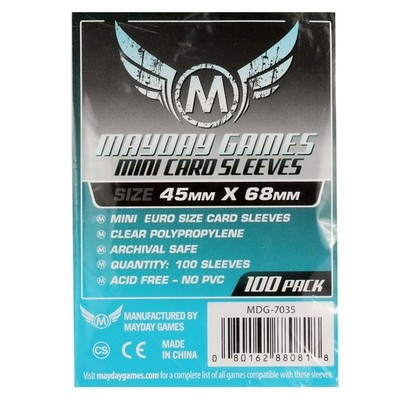 Mayday Standard Mini Euro Card Game Sleeves Schutz Hüllen 45x68mm 100 St. - 7035