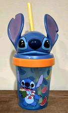 NEW Straw Cup - Disney Lilo  Stitch - 3D Molded 13oz Super Sipper Water Bottle
