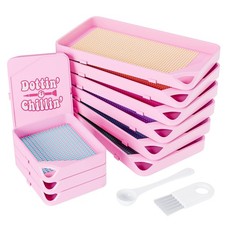 ARTDOT 10-Piece Interlocking Diamond Art Trays Kits 10 Piece Tray Set, Pink