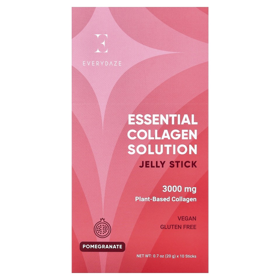 Essential Collagen Solution Jelly Stick, Pomegranate, 10 Sticks, 0.7 oz (20 g)