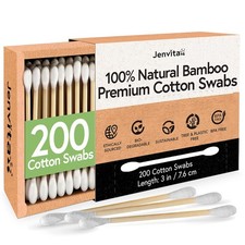 100% Bamboo Cotton Ear Swabs (200-Pack) | Double Tipped Ear Cotton Buds 