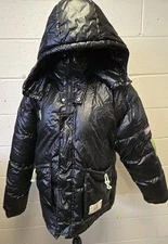 DEFEND CIAO BLACK NYLON PUFFER DETACHABLE HOOD JACKET Medium? RARE