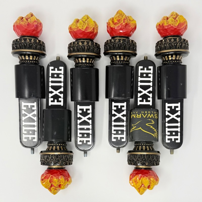 6 Lot of Exile Brewing Beer Tap Handles