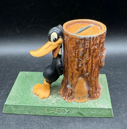 Rare Looney Tunes Daffy Duck Cast Iron Bank Warner Bros Nice!