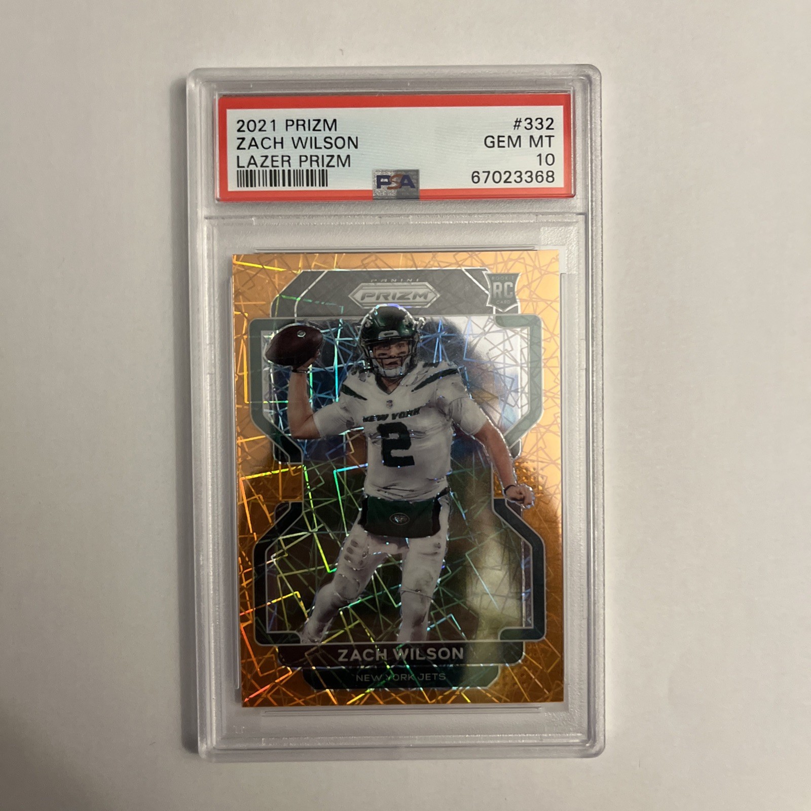 Zach Wilson Panini Prizm #332 Lazer