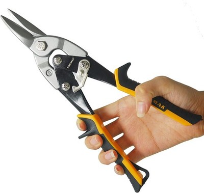 Aviation Snips 10-inch Straight Cut | Cr-V Steel, Comfortable Grip,