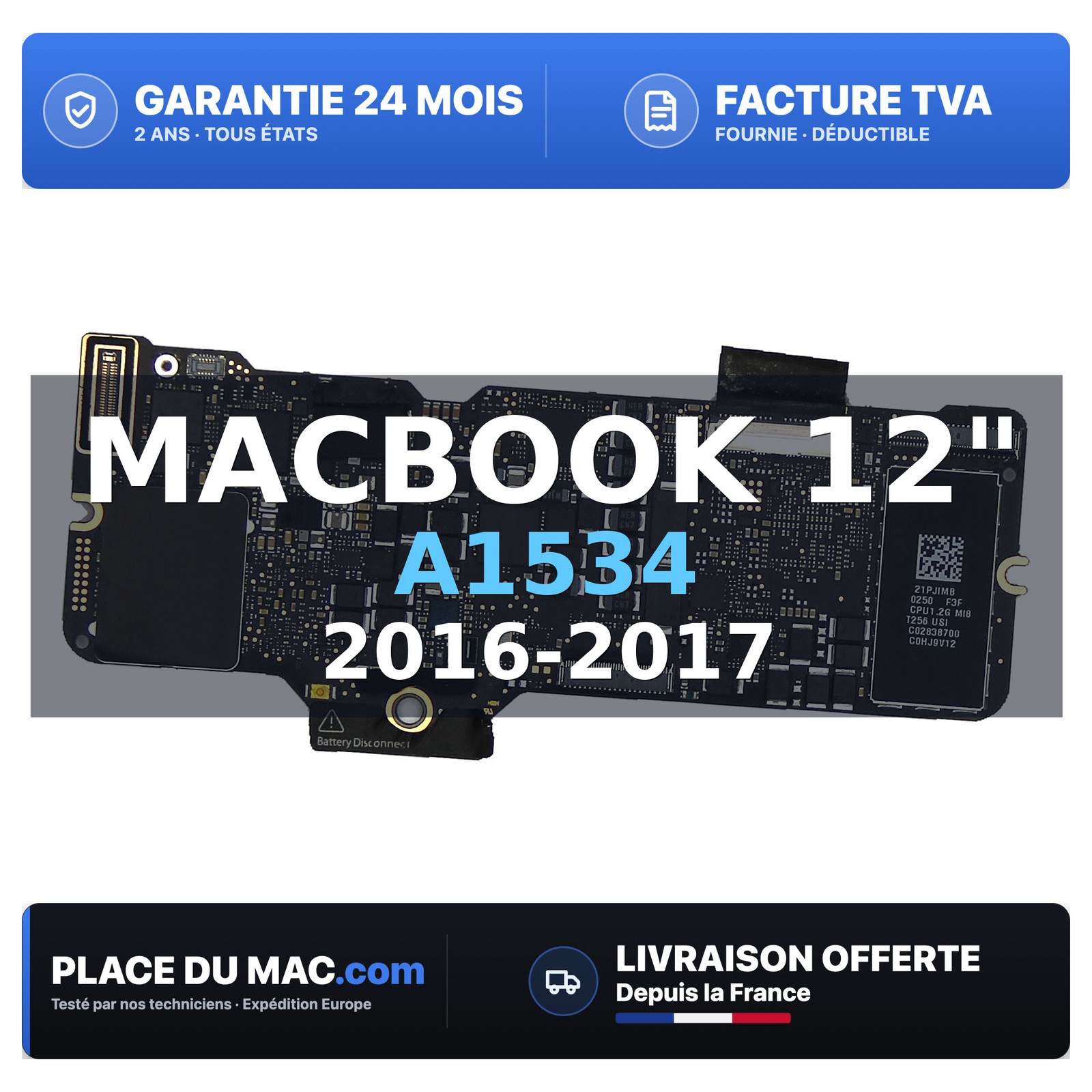 Carte mère pour MacBook 12 A1534 2016-2017 compatible