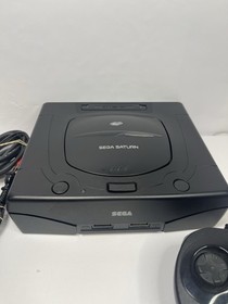 Sega Saturn Model 1 Video Game Console Black MK-80000A With Controller / Cables