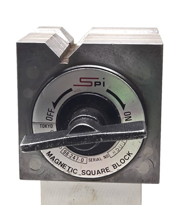 SPI Magnetic Square V-block  98-247-0  w/ On/Off Switch 4''x4''
