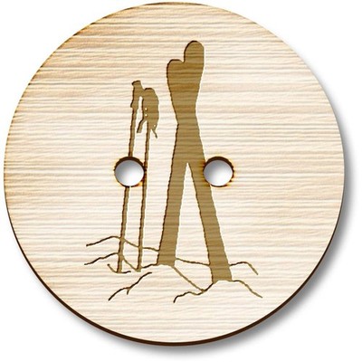 Holzknöpfe ''Ski & Stöcke im Schnee'' (BT010996)
