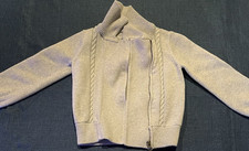 Gymboree Girls Cable Knit Full Zip Sweater Gray Collared Long Sleeve S 5-6