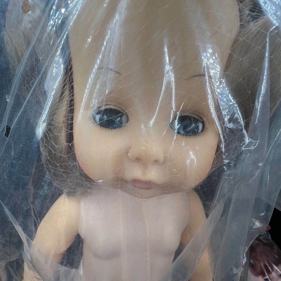 Lote de 2 muñecas vintage de fibra artesanal de 13" y Horsman de 15", ojos azules abiertos y cerrados, nuevas de stock Foto 4 de 4