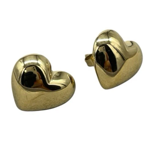 Orecchini a cuore doppio in acciaio inossidabile vintage delicato placcato in or